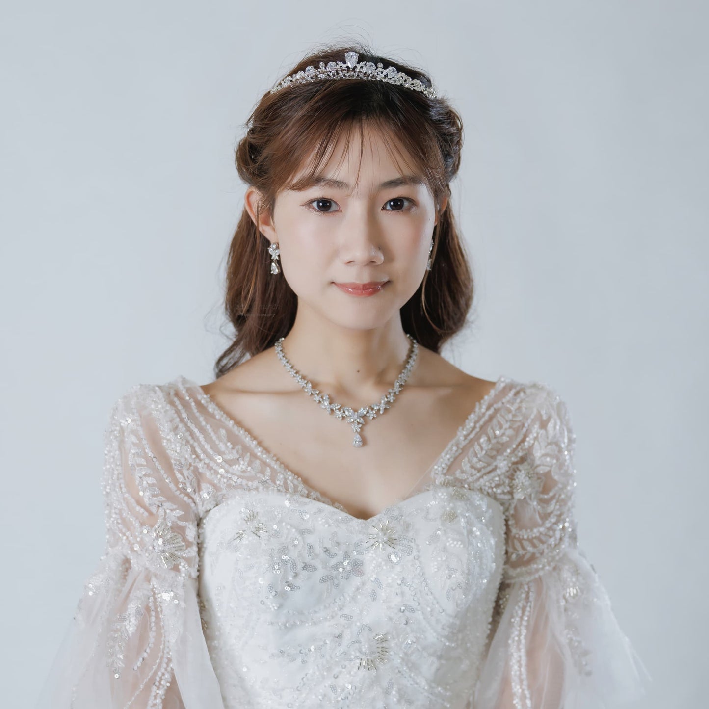 ネックレス & ピアス / イヤリング 2点セット (BC-PN12)｜ウェディングアクセサリー【結婚式　アクセサリー　ピアス　イヤリング　ネックレス】