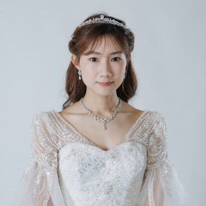 ネックレス & ピアス / イヤリング 2点セット (BC-PN12)｜ウェディングアクセサリー【結婚式　アクセサリー　ピアス　イヤリング　ネックレス】