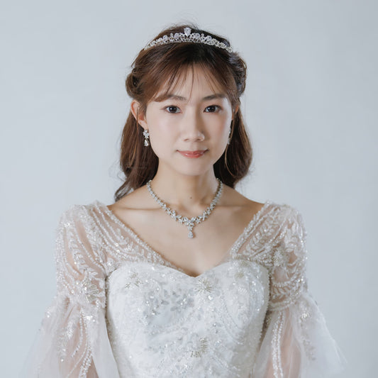 ネックレス & ピアス / イヤリング 2点セット (BC-PN12)｜ウェディングアクセサリー【結婚式　アクセサリー　ピアス　イヤリング　ネックレス】