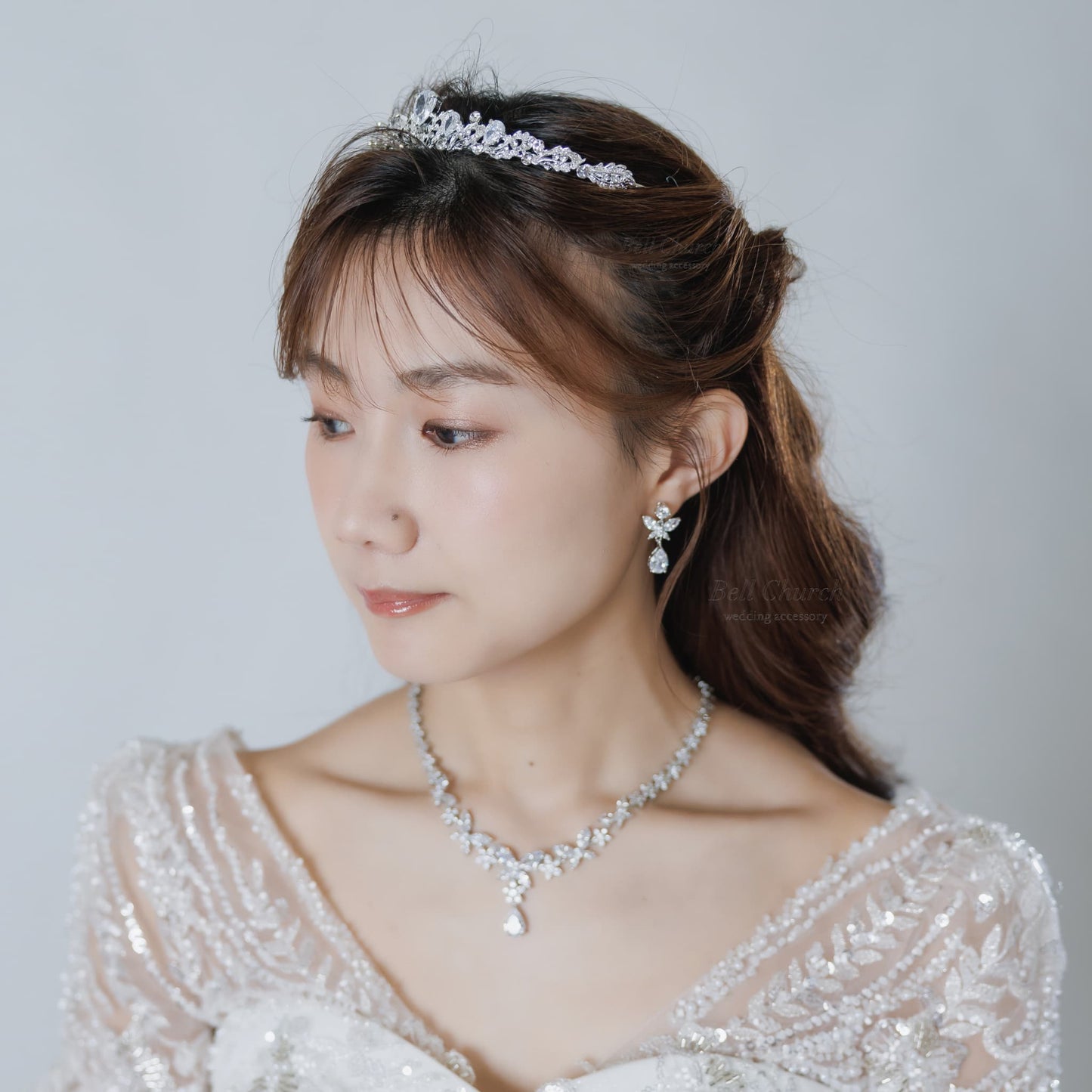 ネックレス & ピアス / イヤリング 2点セット (BC-PN12)｜ウェディングアクセサリー【結婚式　アクセサリー　ピアス　イヤリング　ネックレス】