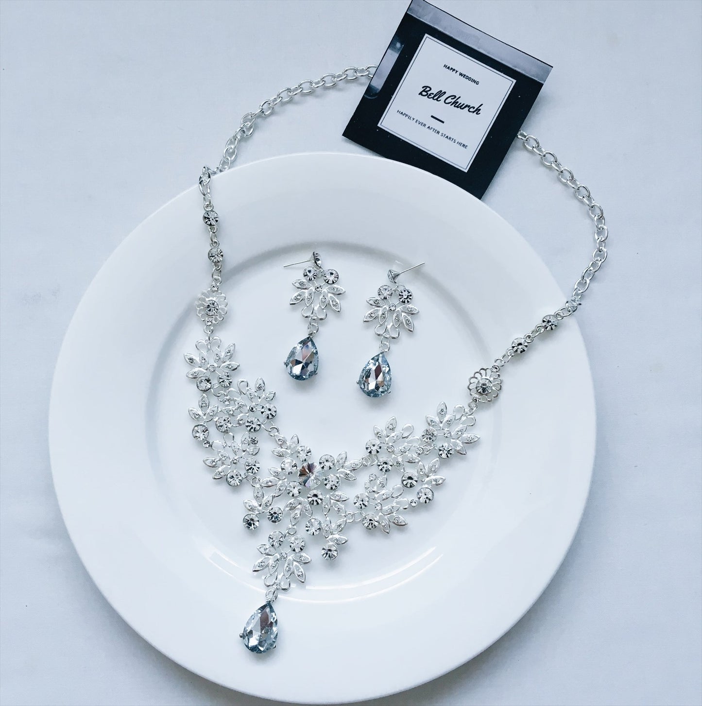 ネックレス & ピアス / イヤリング 2点セット (BC-PN1)｜ウェディングアクセサリー【結婚式　アクセサリー　ピアス　イヤリング　ネックレス】