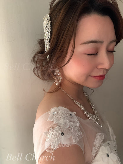 ネックレス & ピアス / イヤリング 2点セット (BC-PN2)｜ウェディングアクセサリー【結婚式　アクセサリー　ピアス　イヤリング　ネックレス】