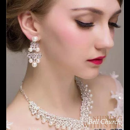 ネックレス & ピアス / イヤリング 2点セット (BC-PN2)｜ウェディングアクセサリー【結婚式　アクセサリー　ピアス　イヤリング　ネックレス】