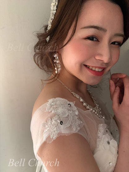 ネックレス & ピアス / イヤリング 2点セット (BC-PN2)｜ウェディングアクセサリー【結婚式　アクセサリー　ピアス　イヤリング　ネックレス】