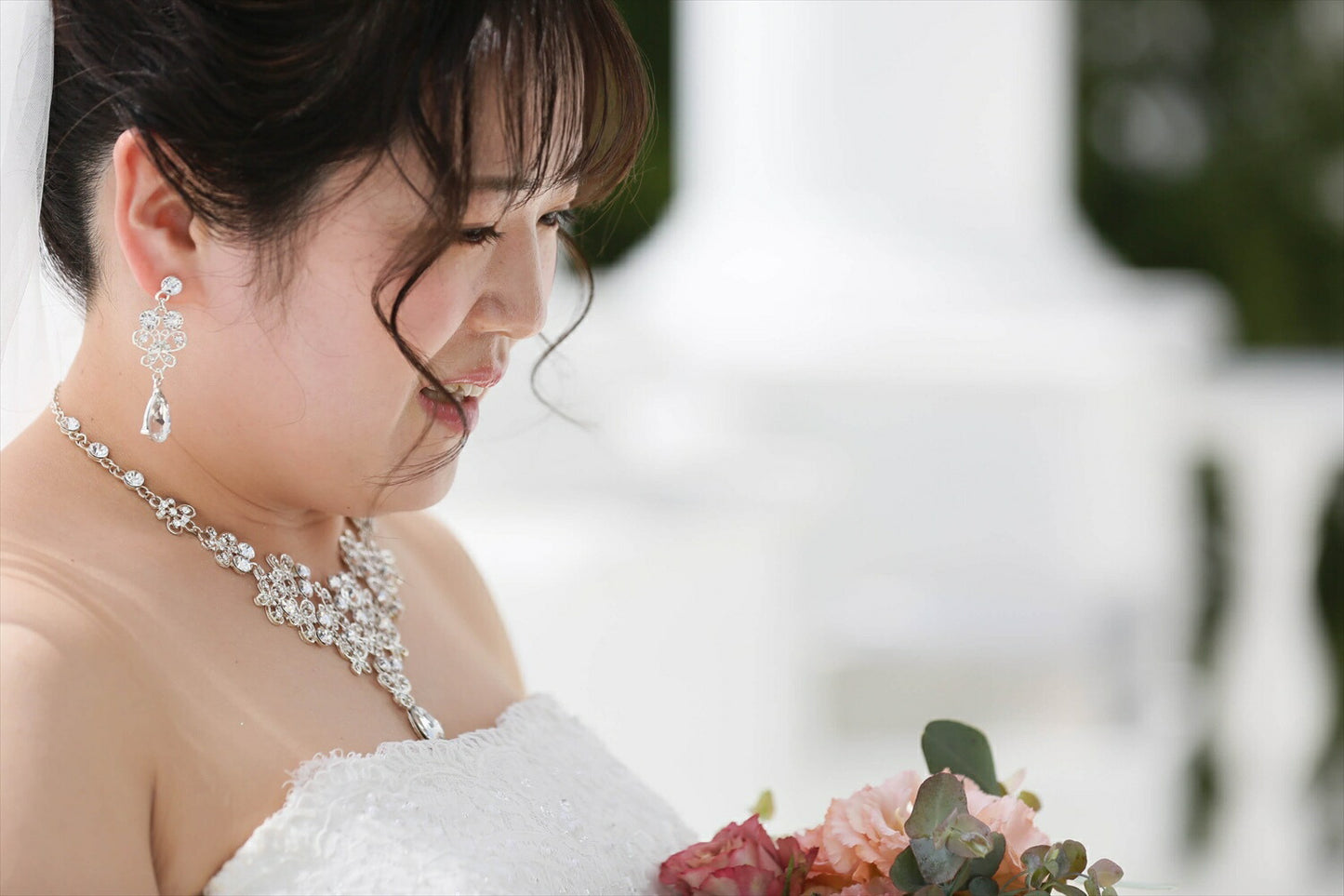 ネックレス & ピアス / イヤリング 2点セット (BC-PN3)｜ウェディングアクセサリー【結婚式　アクセサリー　ピアス　イヤリング　ネックレス】