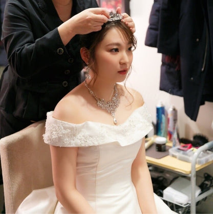 ネックレス & ピアス / イヤリング 2点セット (BC-PN3)｜ウェディングアクセサリー【結婚式　アクセサリー　ピアス　イヤリング　ネックレス】