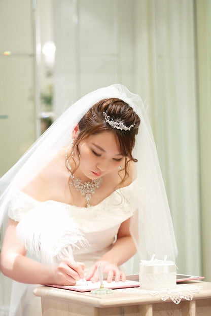 ネックレス & ピアス / イヤリング 2点セット (BC-PN3)｜ウェディングアクセサリー【結婚式　アクセサリー　ピアス　イヤリング　ネックレス】