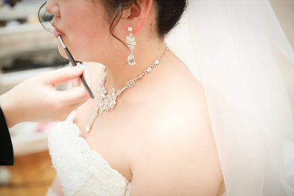 ネックレス & ピアス / イヤリング 2点セット (BC-PN3)｜ウェディングアクセサリー【結婚式　アクセサリー　ピアス　イヤリング　ネックレス】