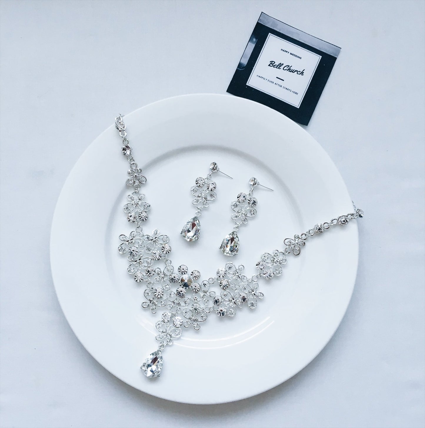 ネックレス & ピアス / イヤリング 2点セット (BC-PN3)｜ウェディングアクセサリー【結婚式　アクセサリー　ピアス　イヤリング　ネックレス】