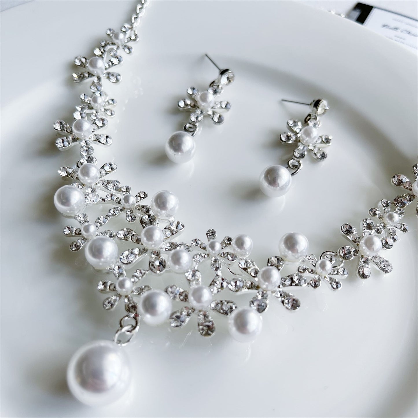 ネックレス & ピアス / イヤリング 2点セット (BC-PN4)｜ウェディングアクセサリー【結婚式　アクセサリー　ピアス　イヤリング　ネックレス】