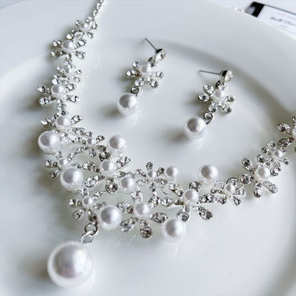 ネックレス & ピアス / イヤリング 2点セット (BC-PN4)｜ウェディングアクセサリー【結婚式　アクセサリー　ピアス　イヤリング　ネックレス】