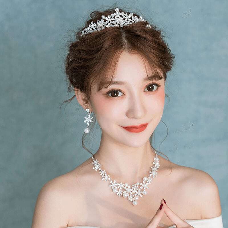 ネックレス & ピアス / イヤリング 2点セット (BC-PN4)｜ウェディングアクセサリー【結婚式　アクセサリー　ピアス　イヤリング　ネックレス】