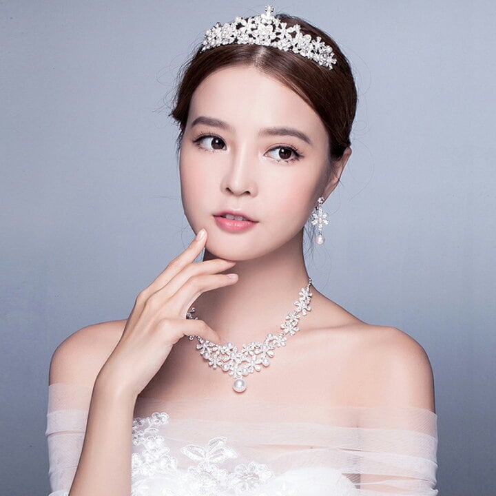 ネックレス & ピアス / イヤリング 2点セット (BC-PN4)｜ウェディングアクセサリー【結婚式　アクセサリー　ピアス　イヤリング　ネックレス】