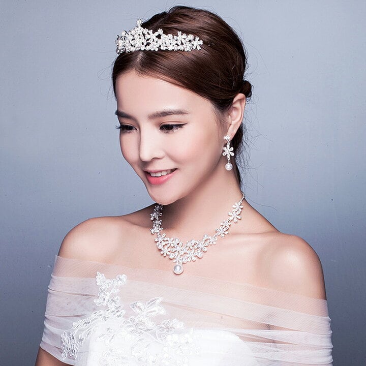 ネックレス & ピアス / イヤリング 2点セット (BC-PN4)｜ウェディングアクセサリー【結婚式　アクセサリー　ピアス　イヤリング　ネックレス】