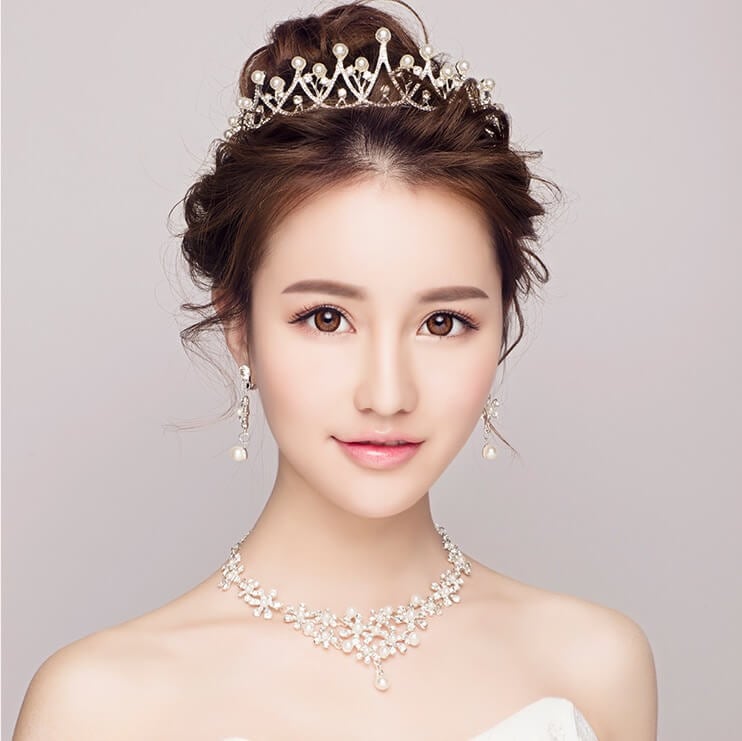 ネックレス & ピアス / イヤリング 2点セット (BC-PN4)｜ウェディングアクセサリー【結婚式　アクセサリー　ピアス　イヤリング　ネックレス】