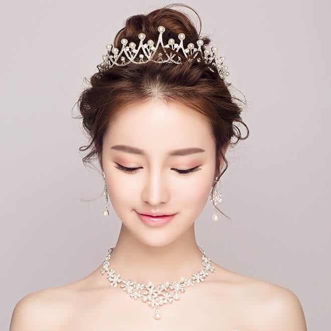 ネックレス & ピアス / イヤリング 2点セット (BC-PN4)｜ウェディングアクセサリー【結婚式　アクセサリー　ピアス　イヤリング　ネックレス】