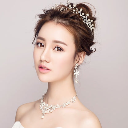 ネックレス & ピアス / イヤリング 2点セット (BC-PN4)｜ウェディングアクセサリー【結婚式　アクセサリー　ピアス　イヤリング　ネックレス】