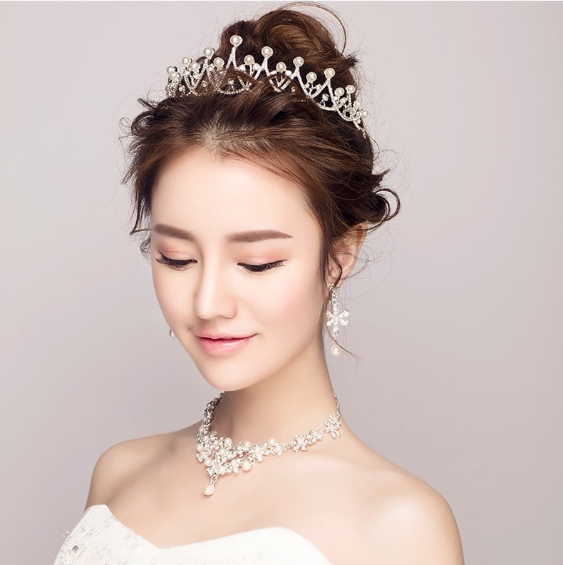 ネックレス & ピアス / イヤリング 2点セット (BC-PN4)｜ウェディングアクセサリー【結婚式　アクセサリー　ピアス　イヤリング　ネックレス】