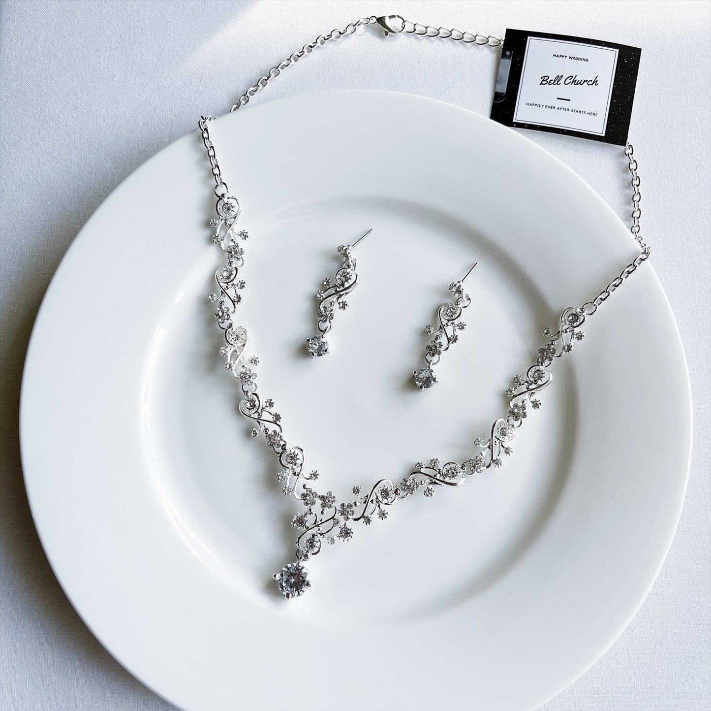 ネックレス & ピアス / イヤリング 2点セット (BC-PN5)｜ウェディングアクセサリー【結婚式　アクセサリー　ピアス　イヤリング　ネックレス】