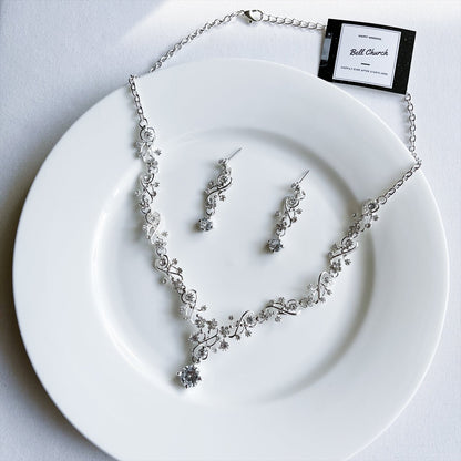 ネックレス & ピアス / イヤリング 2点セット (BC-PN5)｜ウェディングアクセサリー【結婚式　アクセサリー　ピアス　イヤリング　ネックレス】