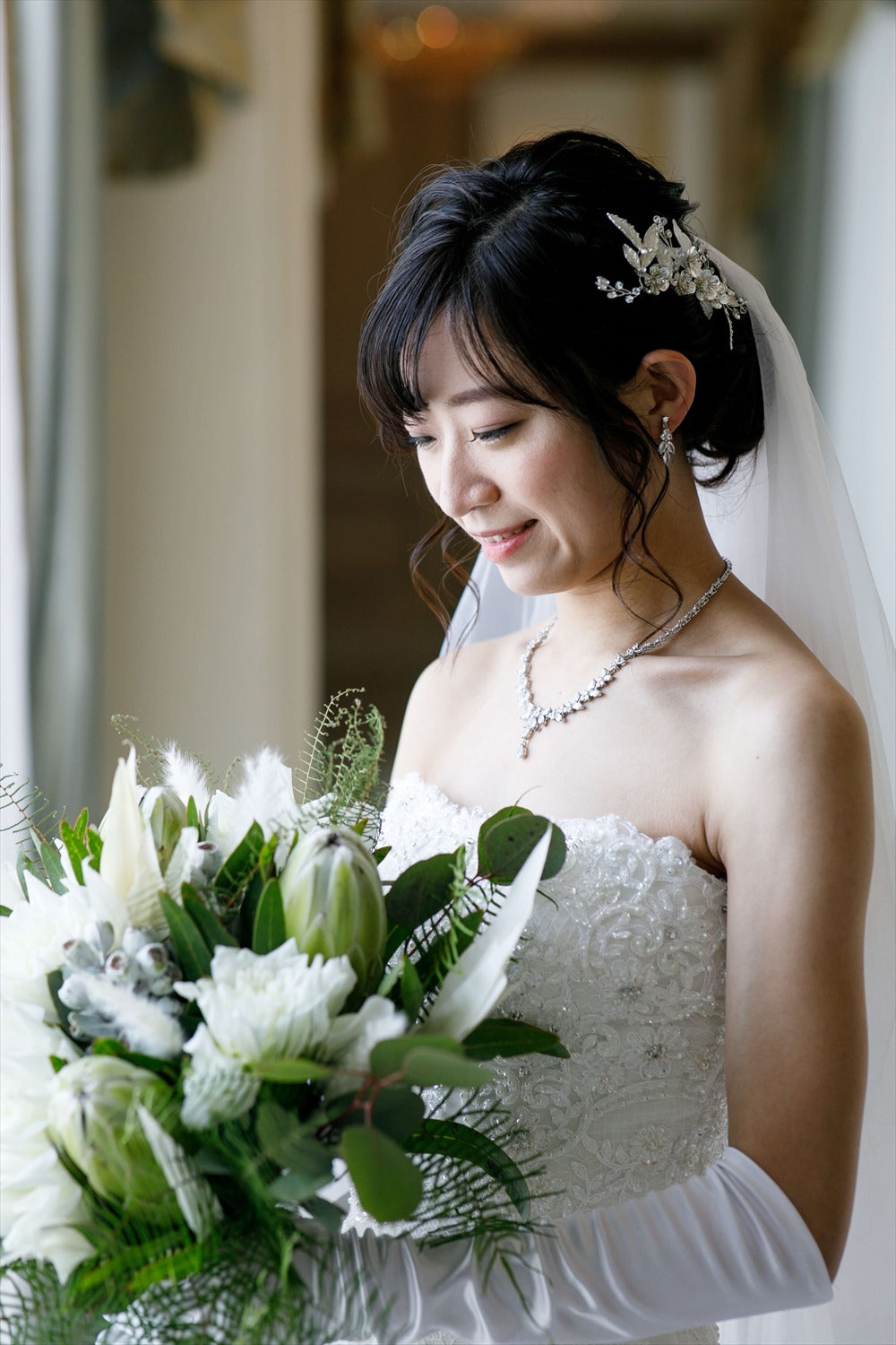 ネックレス & ピアス / イヤリング 2点セット (BC-PN6)｜ウェディングアクセサリー【結婚式　アクセサリー　ピアス　イヤリング　ネックレス】