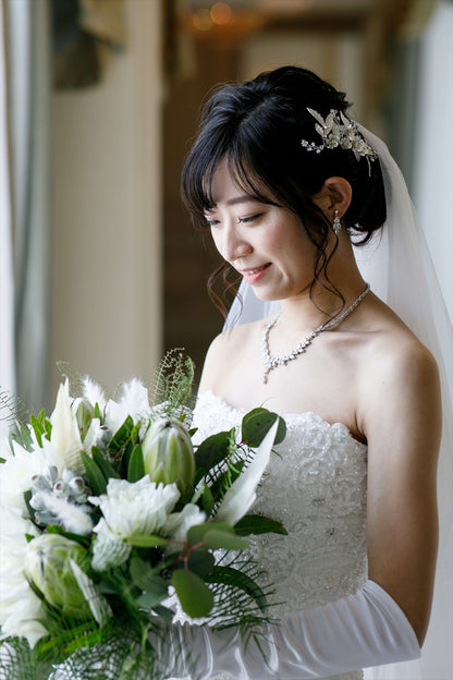 ネックレス & ピアス / イヤリング 2点セット (BC-PN6)｜ウェディングアクセサリー【結婚式　アクセサリー　ピアス　イヤリング　ネックレス】