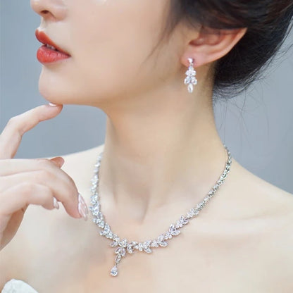 ネックレス & ピアス / イヤリング 2点セット (BC-PN6)｜ウェディングアクセサリー【結婚式　アクセサリー　ピアス　イヤリング　ネックレス】
