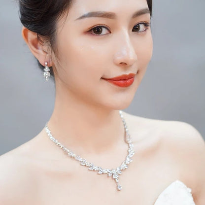 ネックレス & ピアス / イヤリング 2点セット (BC-PN6)｜ウェディングアクセサリー【結婚式　アクセサリー　ピアス　イヤリング　ネックレス】