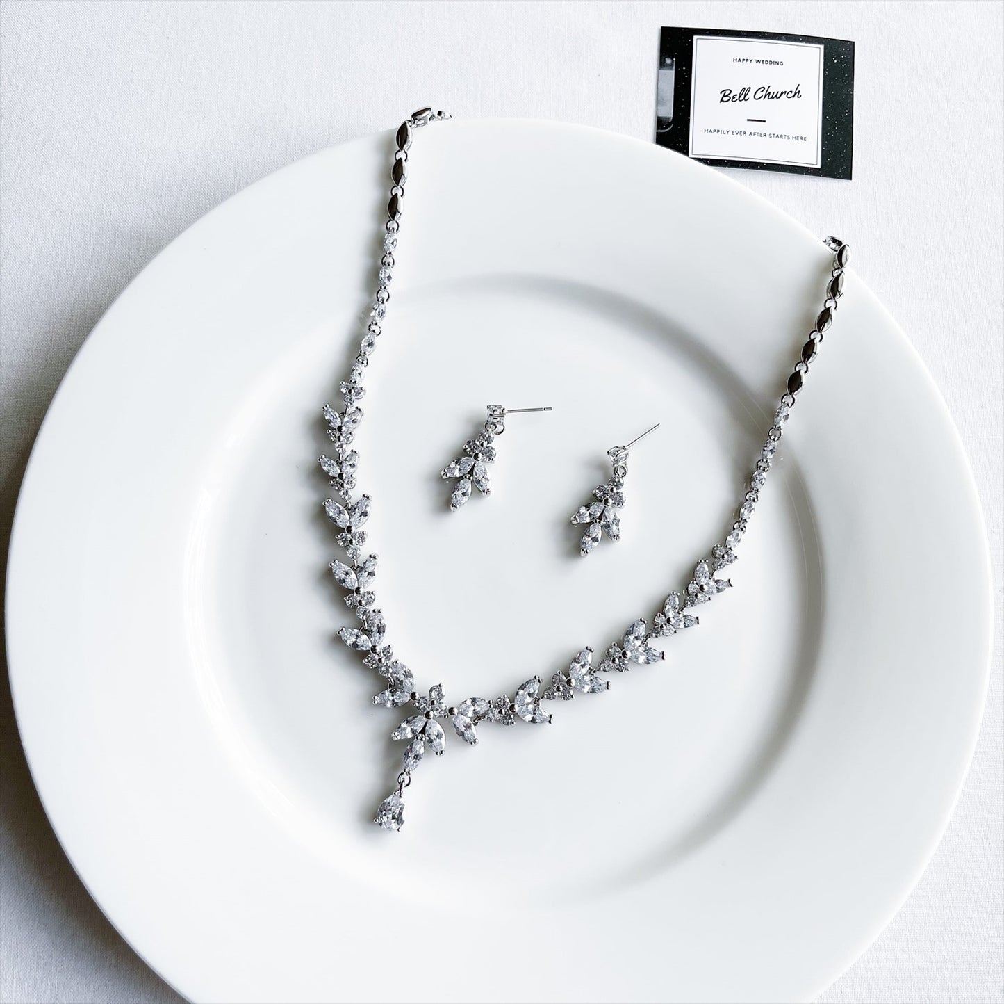 ネックレス & ピアス / イヤリング 2点セット (BC-PN6)｜ウェディングアクセサリー【結婚式　アクセサリー　ピアス　イヤリング　ネックレス】