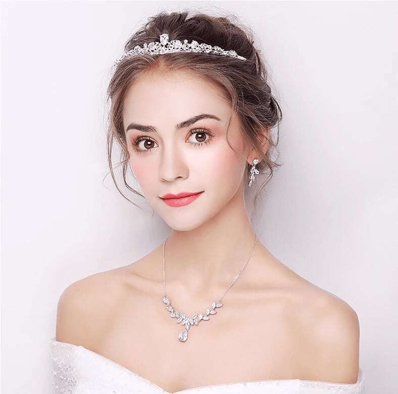 ネックレス & ピアス / イヤリング 2点セット (BC-PN7)｜ウェディングアクセサリー【結婚式　アクセサリー　ピアス　イヤリング　ネックレス】