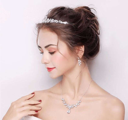 ネックレス & ピアス / イヤリング 2点セット (BC-PN7)｜ウェディングアクセサリー【結婚式　アクセサリー　ピアス　イヤリング　ネックレス】