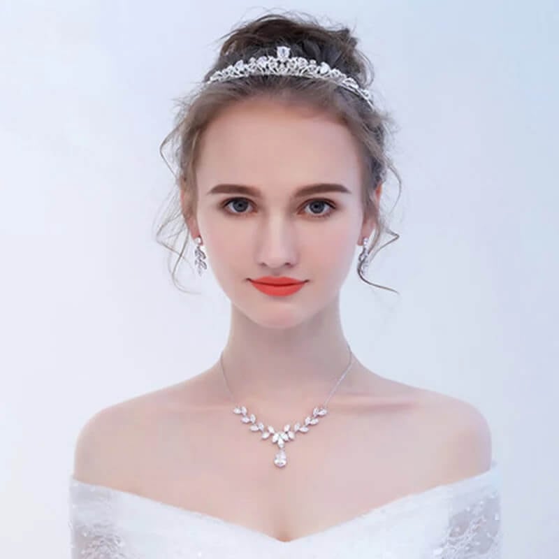 ネックレス & ピアス / イヤリング 2点セット (BC-PN7)｜ウェディングアクセサリー【結婚式　アクセサリー　ピアス　イヤリング　ネックレス】