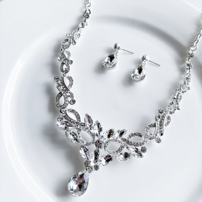 ネックレス & ピアス / イヤリング 2点セット  (BC-PN8)｜ウェディングアクセサリー【結婚式　アクセサリー　ピアス　イヤリング　ネックレス】