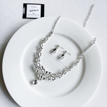 ネックレス & ピアス / イヤリング 2点セット  (BC-PN8)｜ウェディングアクセサリー【結婚式　アクセサリー　ピアス　イヤリング　ネックレス】