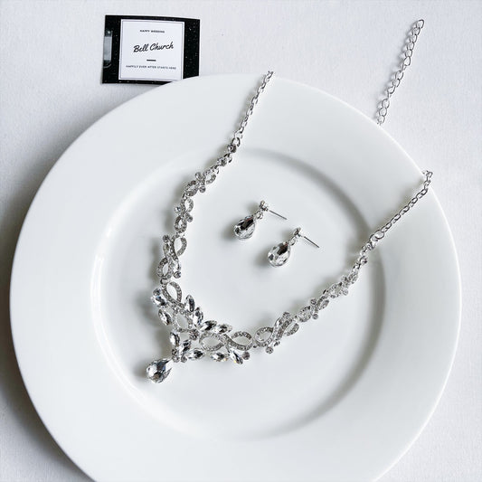 ネックレス & ピアス / イヤリング 2点セット  (BC-PN8)｜ウェディングアクセサリー【結婚式　アクセサリー　ピアス　イヤリング　ネックレス】