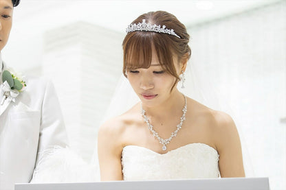 ネックレス & ピアス / イヤリング 2点セット (BC-PN9)｜ウェディングアクセサリー【結婚式　アクセサリー　ピアス　イヤリング　ネックレス】