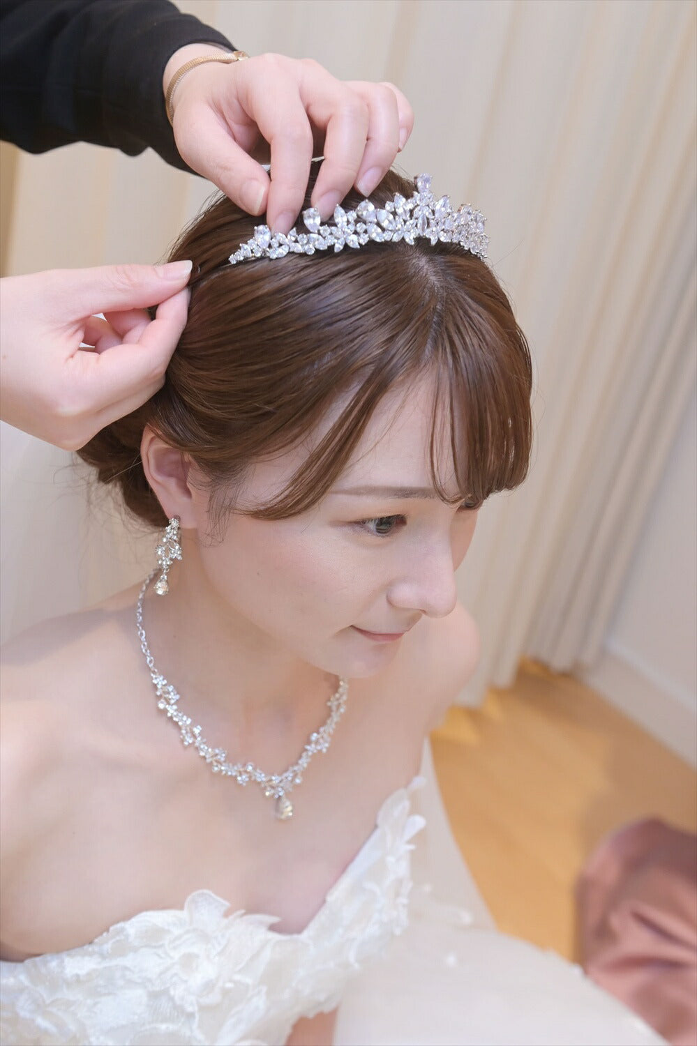 ネックレス & ピアス / イヤリング 2点セット (BC-PN9)｜ウェディングアクセサリー【結婚式　アクセサリー　ピアス　イヤリング　ネックレス】