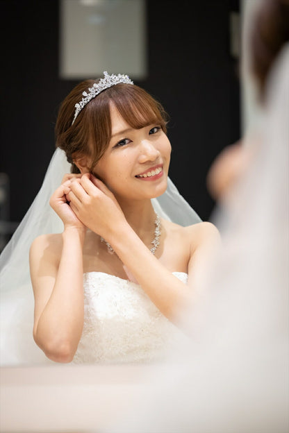 ネックレス & ピアス / イヤリング 2点セット (BC-PN9)｜ウェディングアクセサリー【結婚式　アクセサリー　ピアス　イヤリング　ネックレス】