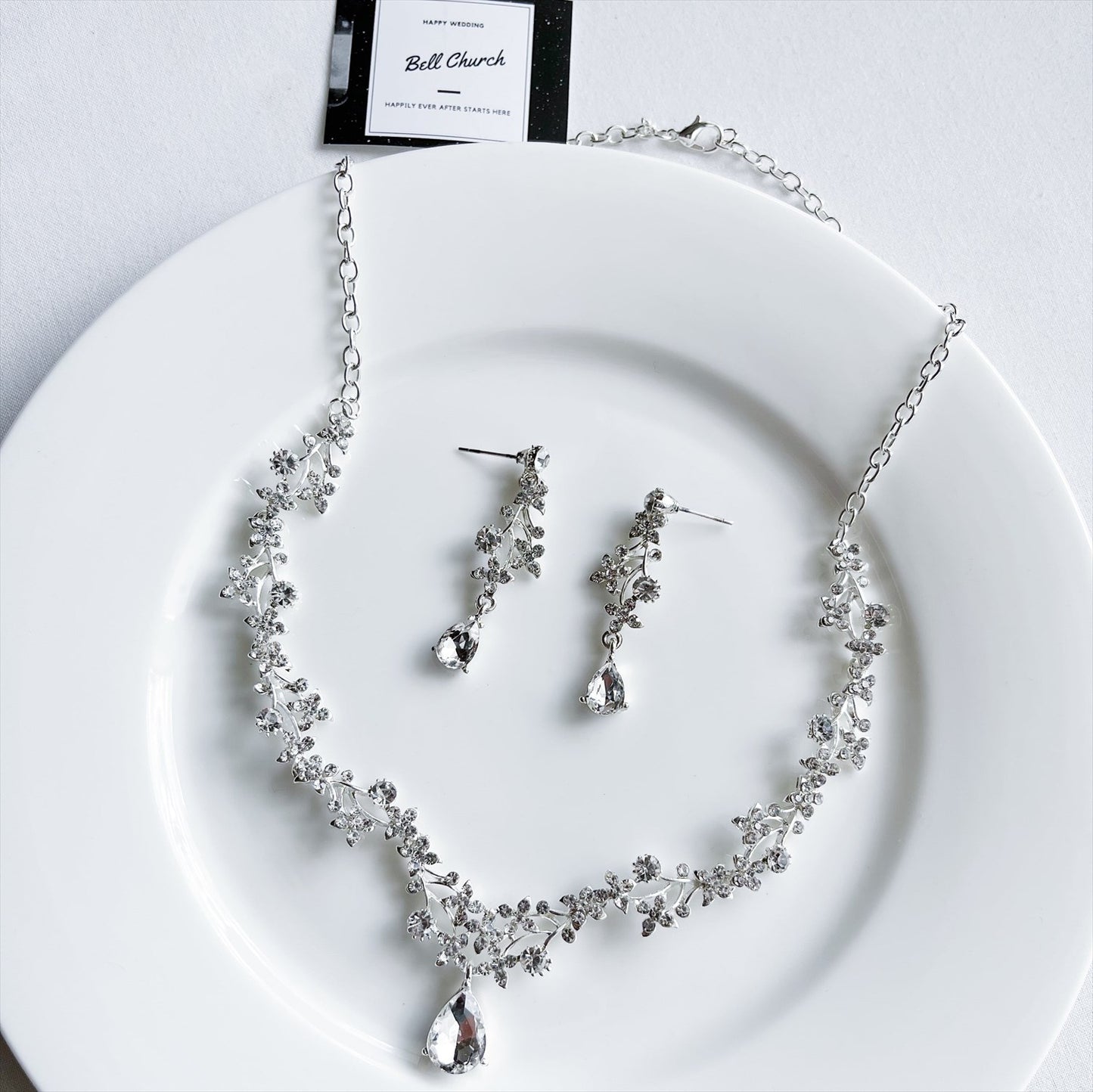 ネックレス & ピアス / イヤリング 2点セット (BC-PN9)｜ウェディングアクセサリー【結婚式　アクセサリー　ピアス　イヤリング　ネックレス】