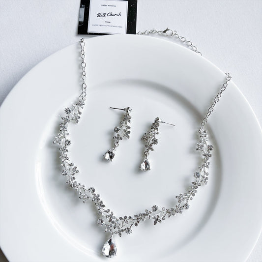 ネックレス & ピアス / イヤリング 2点セット (BC-PN9)｜ウェディングアクセサリー【結婚式　アクセサリー　ピアス　イヤリング　ネックレス】