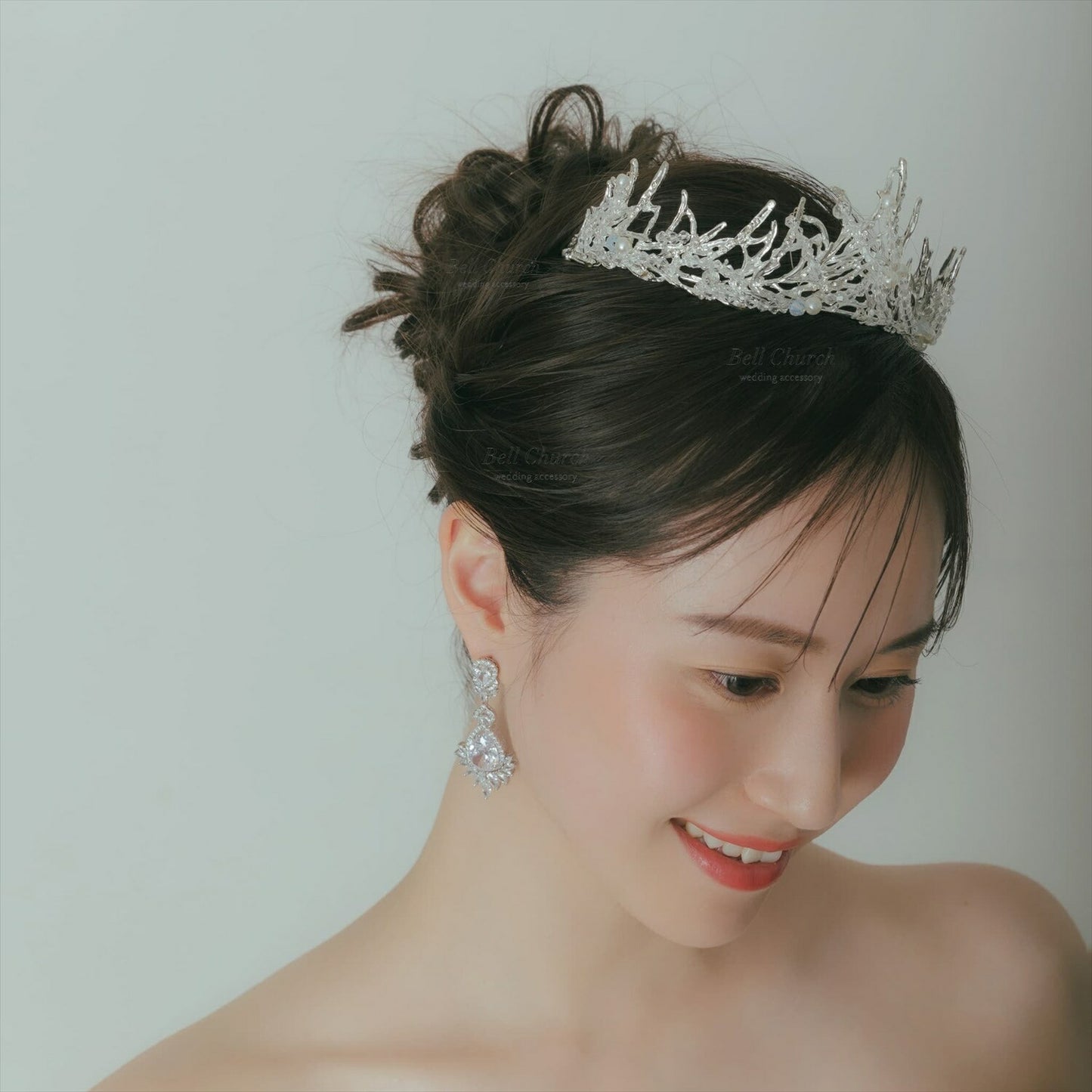 ウェディングティアラ パール キュービックジルコニア ビーズ (BC-T10)｜ウェディングアクセサリー【結婚式　アクセサリー　ティアラ　ヘッドドレス　ヘアアクセサリー】