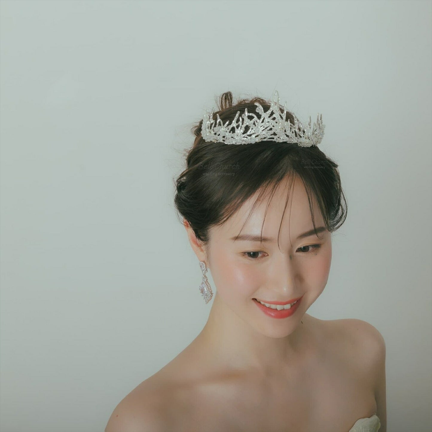 ウェディングティアラ パール キュービックジルコニア ビーズ (BC-T10)｜ウェディングアクセサリー【結婚式　アクセサリー　ティアラ　ヘッドドレス　ヘアアクセサリー】