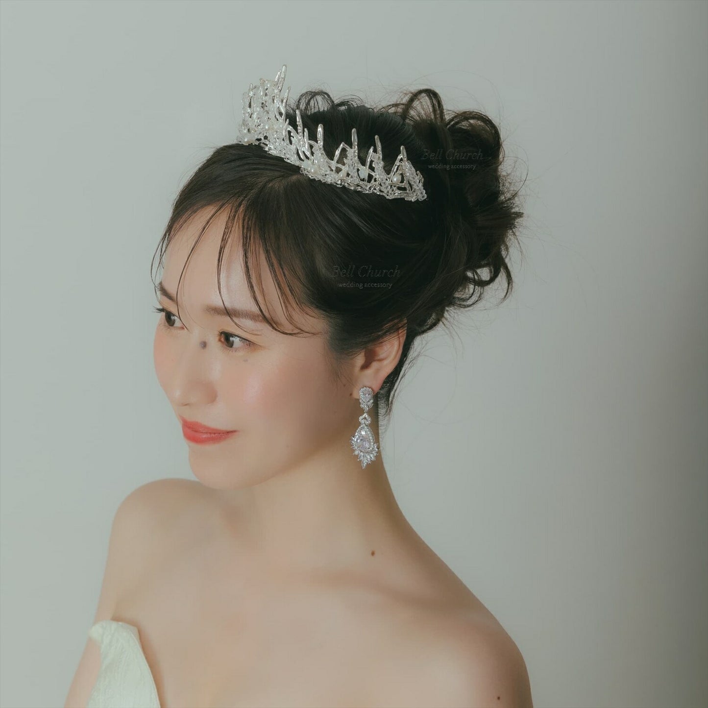 ウェディングティアラ パール キュービックジルコニア ビーズ (BC-T10)｜ウェディングアクセサリー【結婚式　アクセサリー　ティアラ　ヘッドドレス　ヘアアクセサリー】