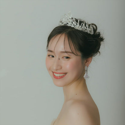 ウェディングティアラ パール キュービックジルコニア ビーズ (BC-T10)｜ウェディングアクセサリー【結婚式　アクセサリー　ティアラ　ヘッドドレス　ヘアアクセサリー】