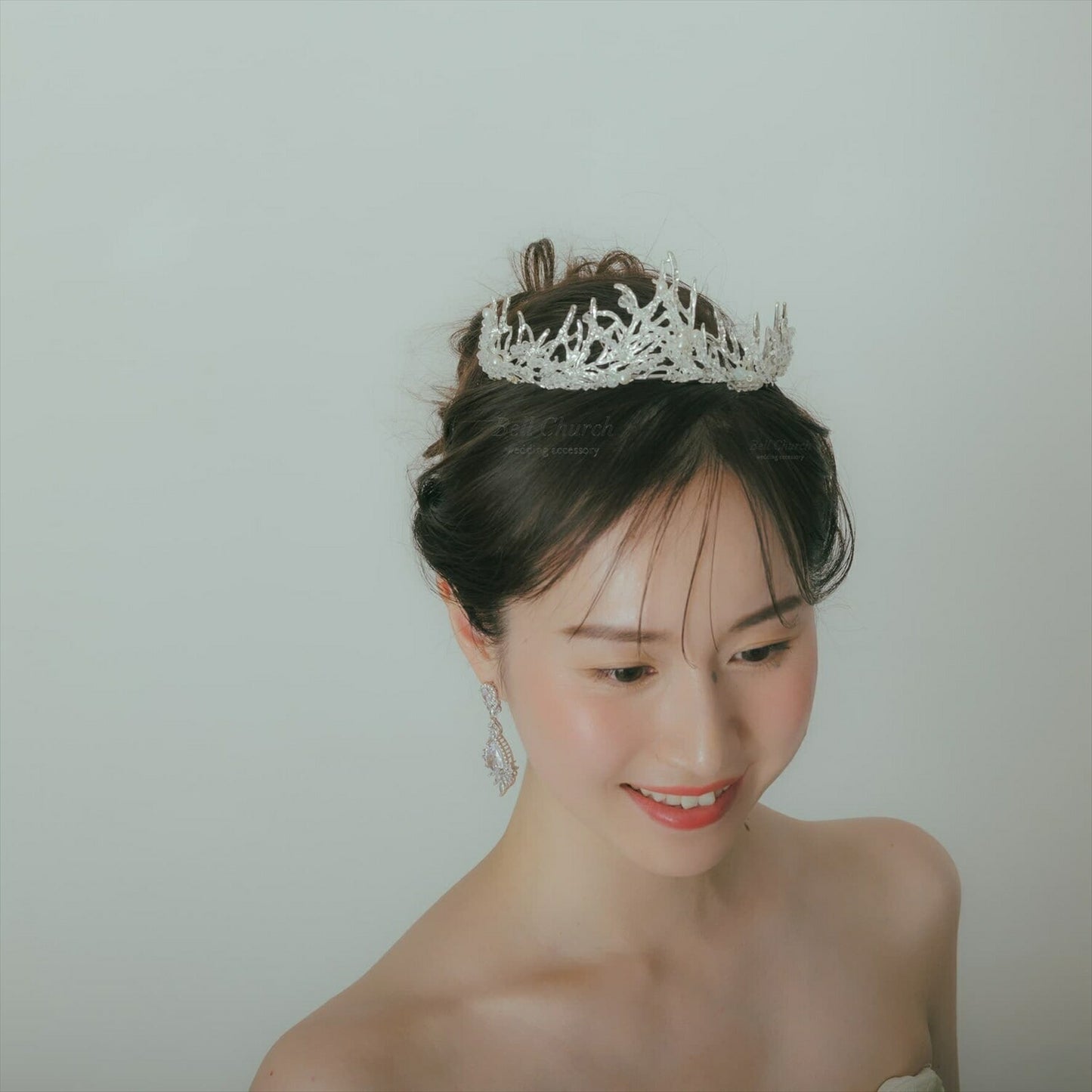 ウェディングティアラ パール キュービックジルコニア ビーズ (BC-T10)｜ウェディングアクセサリー【結婚式　アクセサリー　ティアラ　ヘッドドレス　ヘアアクセサリー】