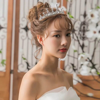 ウェディングティアラ キュービックジルコニア クリスタル クラウン(BC-T11)｜ウェディングアクセサリー【結婚式　アクセサリー　ティアラ　ヘッドドレス　ヘアアクセサリー】