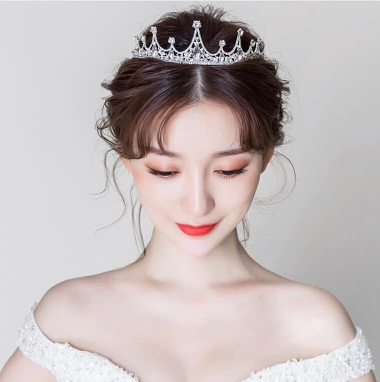 ウェディングティアラ キュービックジルコニア クリスタル クラウン(BC-T11)｜ウェディングアクセサリー【結婚式　アクセサリー　ティアラ　ヘッドドレス　ヘアアクセサリー】