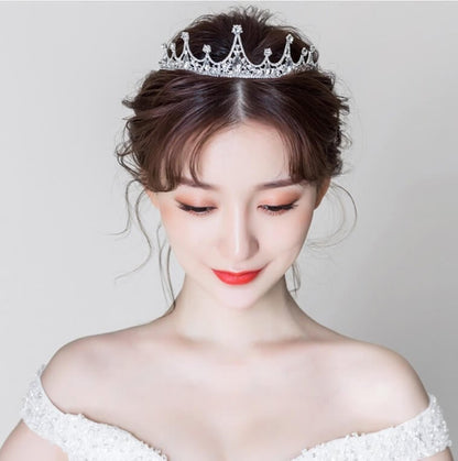 ウェディングティアラ キュービックジルコニア クリスタル クラウン(BC-T11)｜ウェディングアクセサリー【結婚式　アクセサリー　ティアラ　ヘッドドレス　ヘアアクセサリー】
