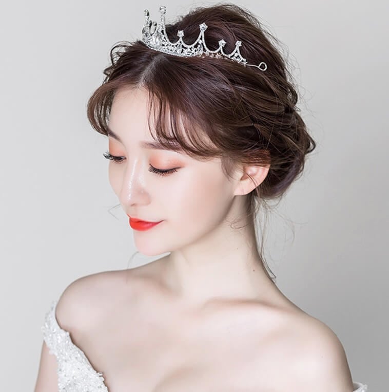 ウェディングティアラ キュービックジルコニア クリスタル クラウン(BC-T11)｜ウェディングアクセサリー【結婚式　アクセサリー　ティアラ　ヘッドドレス　ヘアアクセサリー】