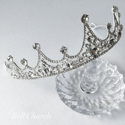 ウェディングティアラ キュービックジルコニア クリスタル クラウン(BC-T11)｜ウェディングアクセサリー【結婚式　アクセサリー　ティアラ　ヘッドドレス　ヘアアクセサリー】